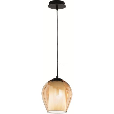 Lampada sospensione D20 cm - vetro soffiato Ambra BONNIE MOD1 (1/2)