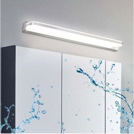 Lampe Miroir LED 7W 42CM Blanc Froid, Applique Miroir Salle de Bain IP44 Étanche 6000K 600LM, Acrylique Lampe Applique LED Moderne Lampe Armoire Luminaire Salle de Bain (1/4)