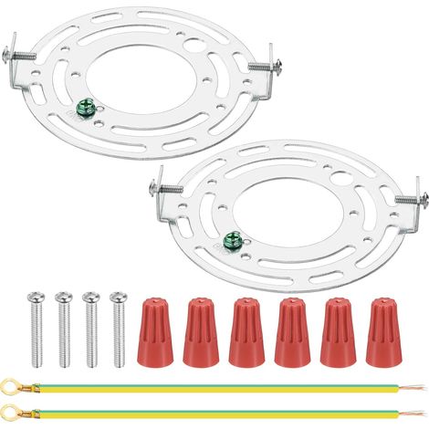 Kit de Support de Fixation Universel pour Luminaire, 110 mm (4,33"), 2 Ensembles de Barres Transversales de Lumière avec Plaque de Plafond Ronde et Vis pour Luminaire Mural (1/5)