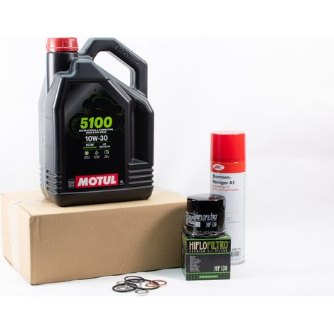 Kit Entretien Vidange Standard pour SUZUKI AN 650 BURGMAN de 2003 à 2020 - MOTUL 5100 10W30 4L