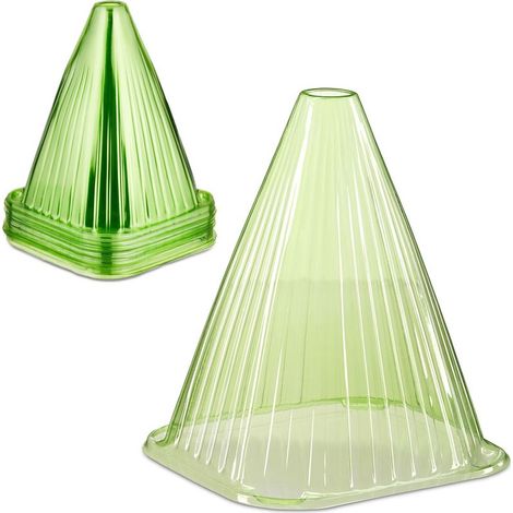 Reaxdays Cloche à salade, lot de 32, PVC, protection contre le gel et les escargots, HLP : 22 x 19 x 19 cm, verte (1/5)
