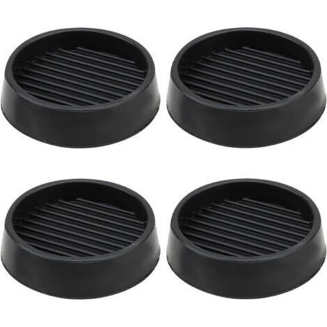 Lot de 4 pieds de meubles en caoutchouc antidérapants, butées de lit, protège-pieds de table et de chaise (5x5 cm, noir) (1/4)