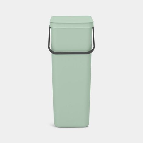 Brabantia 212826 Sort and Go Pattumiera 40L in Plastica Riciclabile al 100% con Coperchio Stay Open e Maniglia di Trasporto colore Jade Green (1/3)