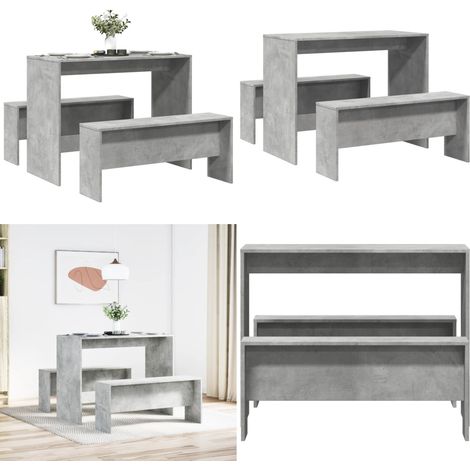 vidaXL Ensemble table à manger et bancs 3 pcs bois d'ingénierie (1/5)