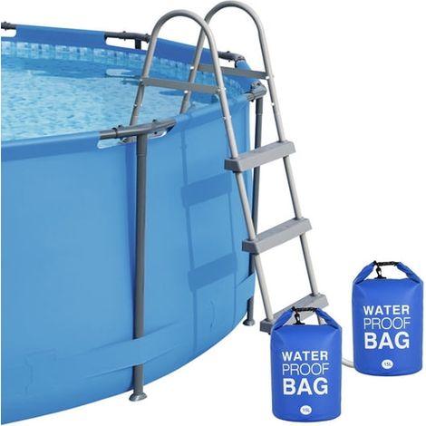 Échelle de piscine universelle avec marchepied lesté (20 L). Remplissage facile et rapide avec du sable. Sac étanche en PVC 250D. (1/5)