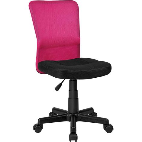 Sedia Scrivania Ufficio Cameretta Girevole Tessuto Rete Altezza Regolabile Fuxia (1/5)