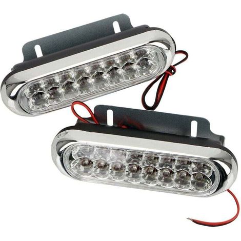 Lot de 2 Feux de Jour LED Universels 16 Blancs Anti-Brouillard pour Voiture