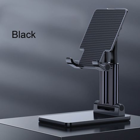 Support de bureau pour tablette et téléphone portable, réglable en hauteur et en angle, pliable, compatible avec tous les téléphones et tablettes. (1/2)