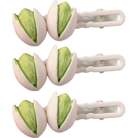 Lot de 3 pinces à cheveux pour fille, imitation noix, décoration, utilisation à une main, forme réaliste de noix.-B (1/5)
