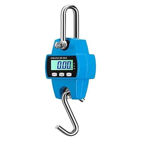 Balance numérique pour grue, boîtier en aluminium moulé, mini-balance portative de 300 kg avec crochet, idéale pour les activités de plein air comme l'agriculture, la chasse et la pêche (bleue, 300 kg (1/5)
