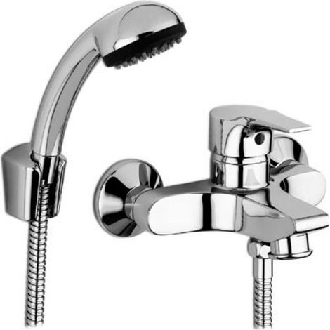 MONOCOMANDO VASCA CON DUPLEX SERIE FLAT Cromo