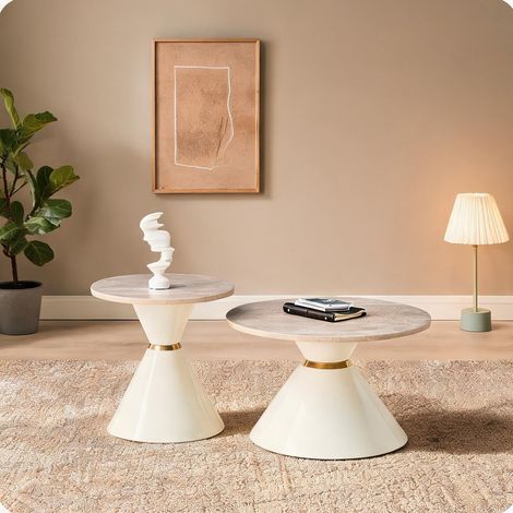 Table basse coloris bois en métal (1/5)