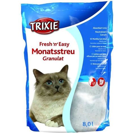 Lettiera al silicato TRIXIE Simple'n'Clean 8 L molto bassa polvere antibatterica chiaro