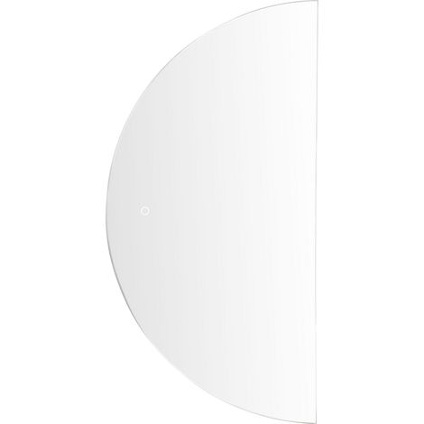 Espejo de pared LED moderno contemporáneo semicircular para colgar dormitorio baño 50 x 100 cm plateado Loue (1/5)