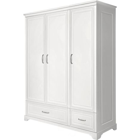 Armoire 3 portes 2 tiroirs Novelies Melody Blanc (1/3)