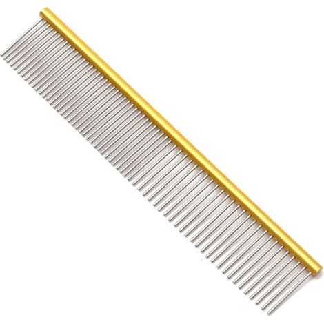 Peigne d’Animaux de Compagnie en Acier Inoxydable Peigne de Toilettage d’Animaux de Compagnie Peigne de Chiens à Dents Rondes pour Chiens et Chats avec Cheveux Emmêlés (19 x 3 cm) (1/5)
