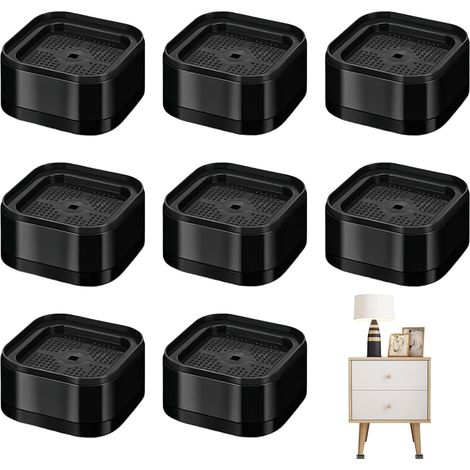 Elevadores para patas de mesa, juego de 8 piezas, ajustables 3,5 cm, elevadores apilables para patas de sillas, aptos para patas de muebles con un diámetro inferior a 5 cm. (1/5)