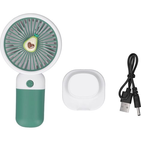 Ventilateur de Poche USB Rechargeable Portable - Style Avocat Vert pour Voyage et Transport (1/5)