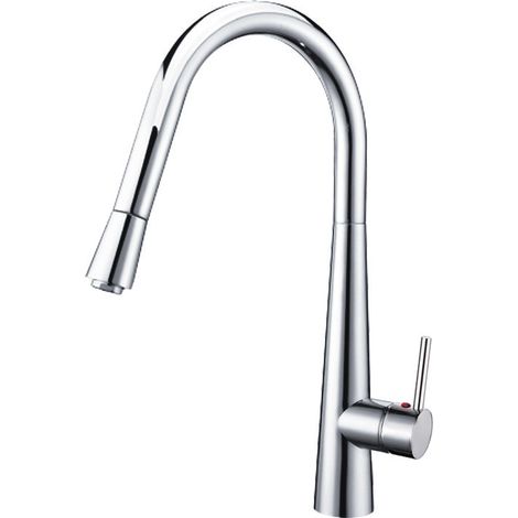 Grifo Monomando Fregadero Extraible Curvo Alicia cromo. 43cm(alto) 22cm(largo). (1/2)