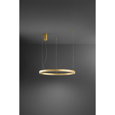 Suspension Led Série 8284, Structure En Métal Et Aluminium, Design Moderne En Or Brossé, 87W À Intensité Variable, Diamètre 100Cm - Perenz (1/3)