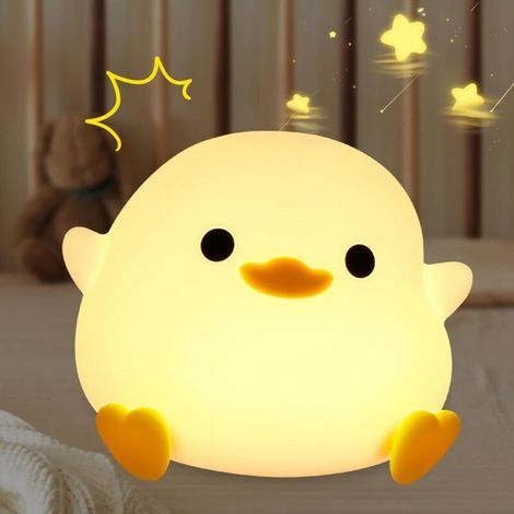 Veilleuse Canard, Lampe Bébé, Lampe de Chevet Rechargeable, Chambre, Tactile, Veilleuse Silicone Enfant, Décoration Chambre Adulte, Cadeau [Classe énergétique C] (1/5)