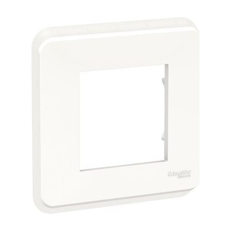 Schneider Electric – Plaque de finition 1 poste blanche – Résistante aux chocs IK04 – Polycarbonate et ABS-UV – Fixation par clipsage