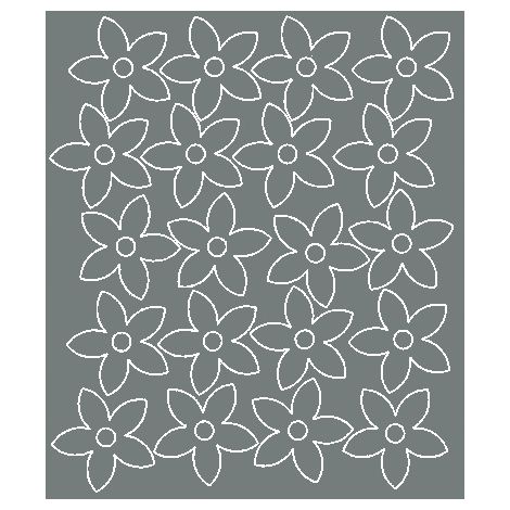 Fensterblumen-Wandaufkleber, 20 Stück, grau glänzend