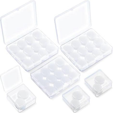 21 paires de bouchons d'oreilles pour dormir, réutilisables, en silicone modelable, souples et antibruit, blancs. (1/5)