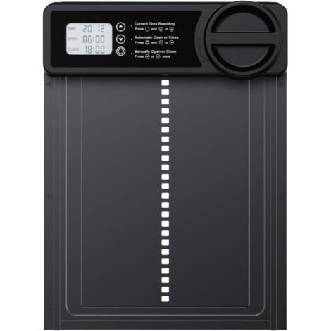 Puerta automática para gallinero, puerta para gallinero con temporizador, puerta para mascotas impermeable (IP45) fabricada en aleación de aluminio. (1/5)