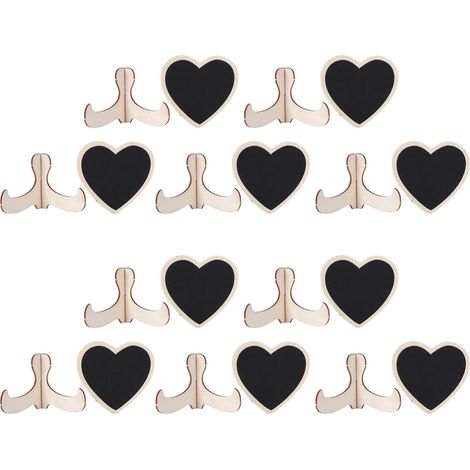 10 pièces tableau noir forme cœur MDF pin déco mariage artisanat présentoir message réutilisable (1/5)