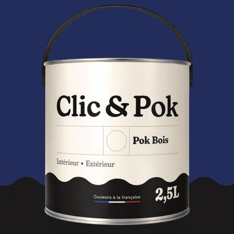 Peinture Bois Extérieur – POK BOIS - 2,5L - RAL 5022 - Bleu nocturne- Résistante aux intempéries - Ne s'écaille pas