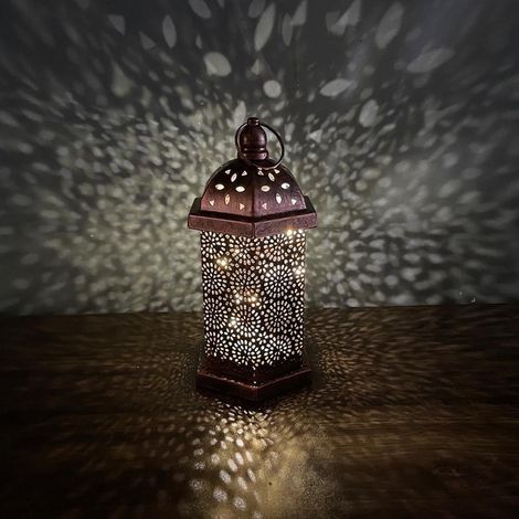 Lanterne Métallique Marocaine - Effet Laiton - Suspendue - Pour Intérieur Extérieur - 3 Tailles Disponibles (1/5)