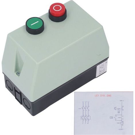 Démarreur de moteur électrique magnétique IP55 interrupteur de commande de démarrage de moteur étanche monophasé 220 (1/5)