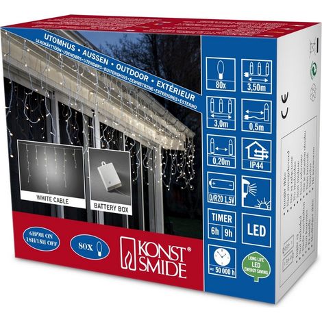 Guirlande lumineuse stalactites, effet chute de neige Konstsmide 3739-102 LED (1/4)