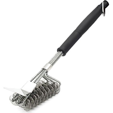 Filiyano-Brosse pour barbecue avec spatule en acier inoxydable 304 et long manche - Idéale pour les barbecues à charbon ou électriques (1/4)