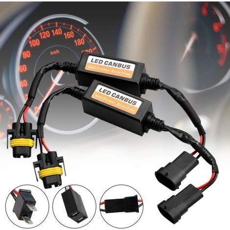 Decodificatore per lampadine LED H7 per auto, resistenza per indicatori di direzione a LED, cancellatore di avvisi di errore Canbus (2 pezzi) (LED Canbus-H7) (1/4)