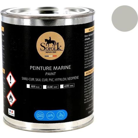 Pittura selleria nautica - SOFOLK - 500 ml - Grigio - Alta performance per similpelle, skai, vinile (1/4)