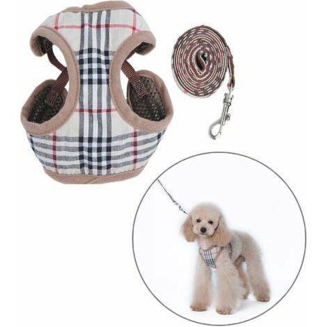 Harness for small dogs size S – Soft mesh fabric – Removable leash – Chest circumference 30-40 cm for dogs weighing 2-2.5 kg (1/5)