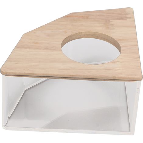 Bac de bain pour hamster avec ventilateur d'angle droit, en acrylique sans danger pour les hamsters, idéal pour les petits animaux de compagnie comme les hamsters. (1/5)