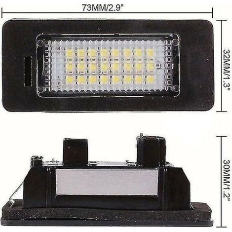 Feu Plaque D Immatriculation - LED 24 SMD 3528 - 12 V - Blanc Xenon 6500 K - Pour BMW E39 E60 E90 X3 X5 X6 - 2 Pièces (1/4)
