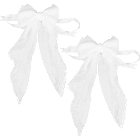 Embrasses de Rideaux en Dentelle Blanche 2 Pièces Nœud Élégant Décoration Pratique pour Chambre et Salle de Bains (1/5)