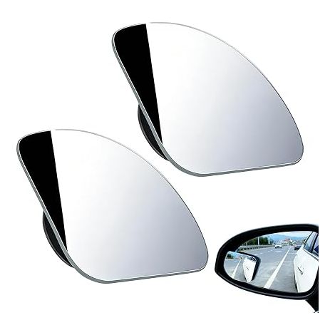 Miroir D'angle Mort, Incurvé Sectoriel, Grand Angle Verre Hd, Rétroviseur Convexe Réglable À 360° Sans Cadre Voitures, Camions Et Suv Grand Secteur. (1/5)