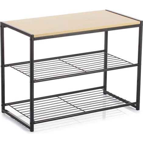Scarpiera Vinthera Moa Acciaio Nero 60 x 30 x 44,5 cm (1/3)