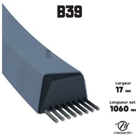 Courroie tondeuse B39 trapézoïdale  17 x 1060 mm (1/4)