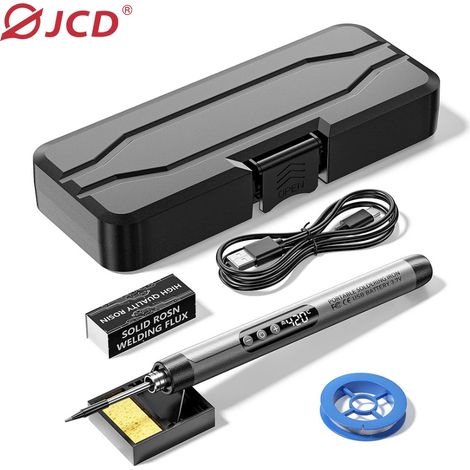 (Gris) Mini fer à souder numérique USB avec affichage numérique, interface Type-C domestique, batterie 1000 mAh, température réglable. (1/5)