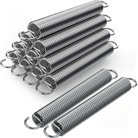 12 Pieces Traction Spring 70 x 10 x 1.2 mm with Double Hooks Stainless Steel Traction Spring Compression Spring Wire Diameter 1.2 mm Outdoor 10 mm Spring for Trampoline, Bin (1/5)