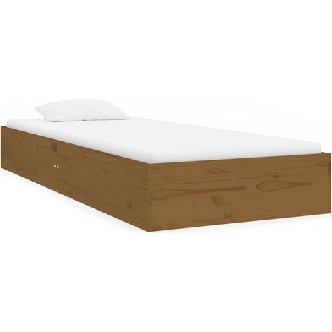 Maison Exclusive - Massivholzbett ohne Matratze Honigbraun 75x190