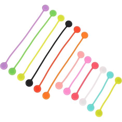 Support de Câble Magnétique Facile à Ouvrir et Fermer en Caoutchouc 12pcs Enrouleur de Câble USB Couleur Aléatoire pour Bureau et Maison (1/5)