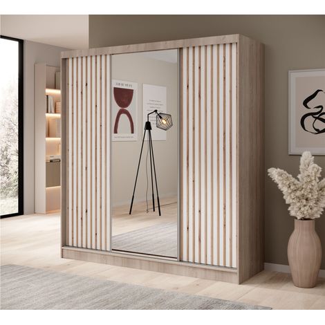 Schiebetürenschrank Schrank BRITE in Sonoma Eiche 200x215x61 cm (1/4)