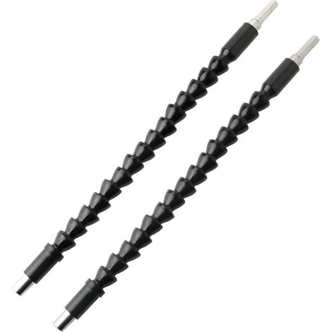 Lot de 2 rallonges flexibles pour forets, découvrez les rallonges flexibles pour perceuses, rallonges flexibles pour tiges, kit de tournevis flexibles (1/4)
